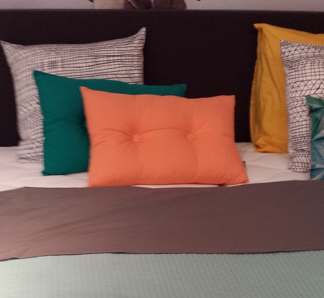 DEX Essenza Kussen met knopen, mint, anthracite, 40 x 60 cm